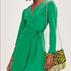 Topshop Crepe Wrap Mini Dress